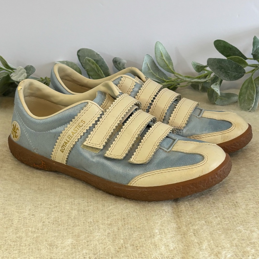 Royal Elastics sneakers light blue and cream women size 8.5 US hook and loop